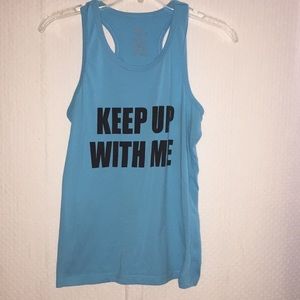 Blue Tank Top with Bold Print